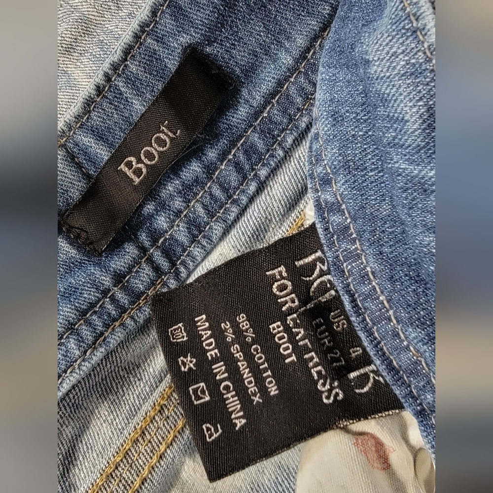 ReRock Jeans Size 4/ 27 Boot Cut - Picture 7 of 12